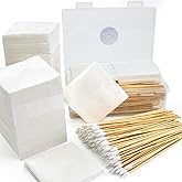 PINGMIC Gun Cleaning Supplies - Gun Cleaning Patches and Long Cotton Swabs Set, 6" Cotton Swabs, Lint Free Cloth Fit Most Caliber Firearms