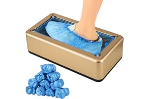 Automatic Shoe Cover Dispenser Machine, Including 100 Pcs Disposable Shoe Covers, Gold ABS Material, Suitable for Home, Labor