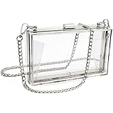 Clear Clutch Purse Handbag for Women, Clear Acrylic Crossbody Bag Stadium Events for Concert, Game Day, Festival | clear hard acrylic, stadium approved, for game day, for concert, cute design, waterproof