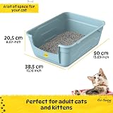 Cat Centre Blue Large Litter Tray Deep High Sided Open Box 50x38.5x20.5 cm view 3
