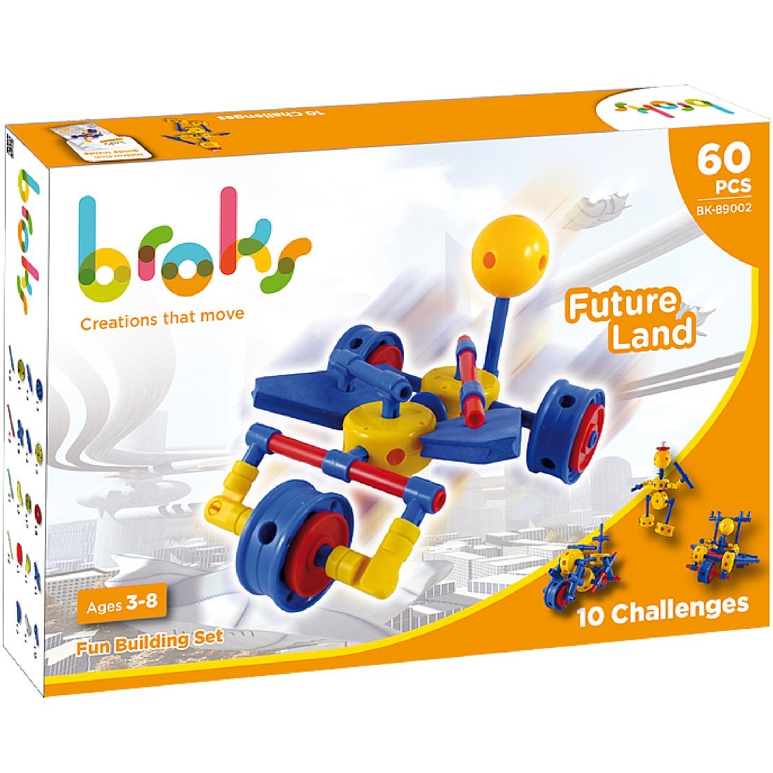 Broks - Future Land: STEM Construction Set - Fun & Innovative with 60 pieces for boys and girls 3 to 8 years old - CREATIVE and STIMULATING