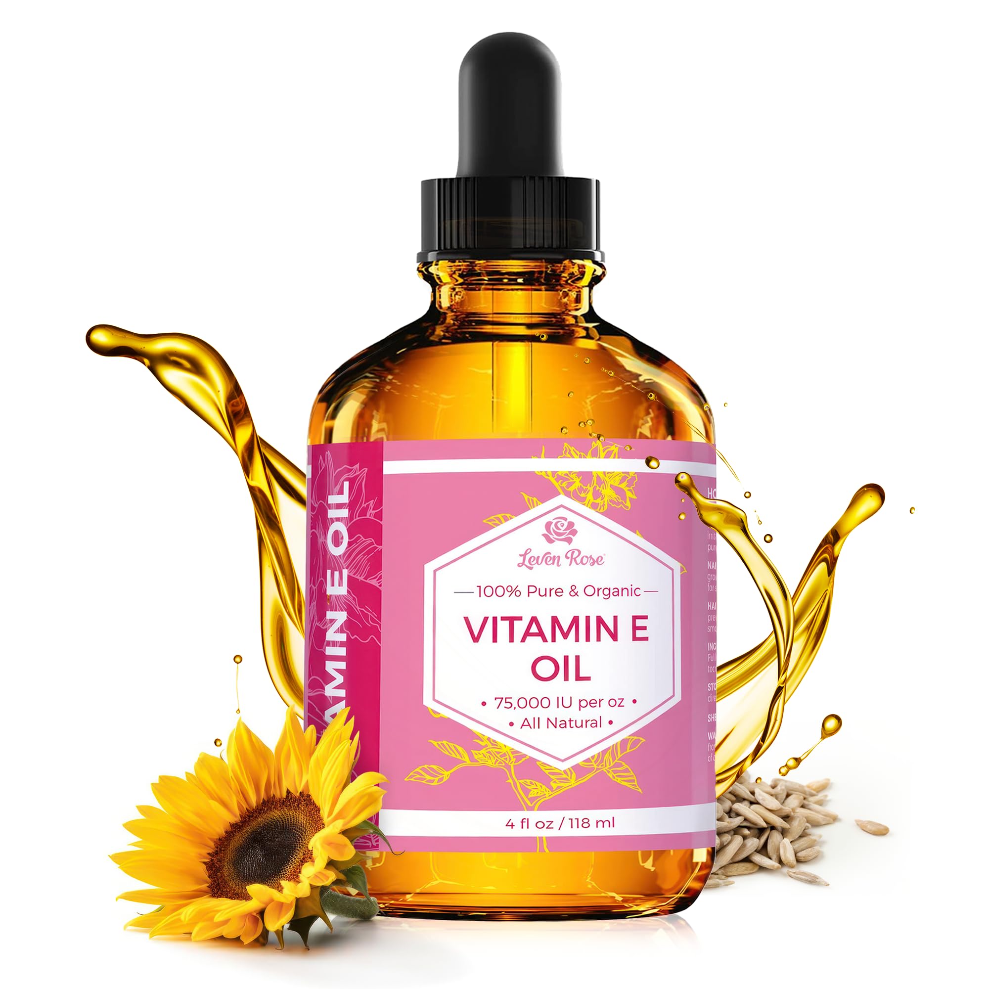 Rose Oil 100% Natural, Organic, Pure Vitamin E Oil For Skin, Face - View #5