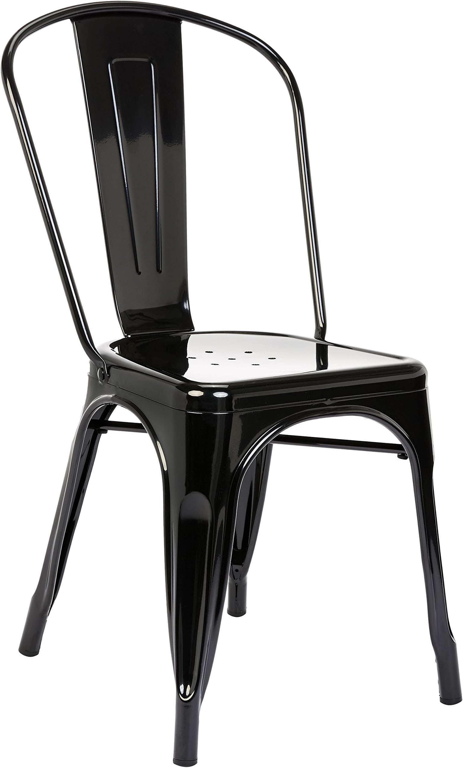 Pioneer Square Haley Stackable Metal Chair, Set of 4, Jet Black