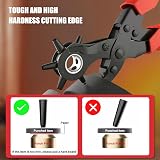 Diyife Leather Hole Punch Upgraded Heavy Duty Revolving Plier 2mm-4.5mm Red view 6