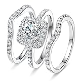 MDFUN 18K White Gold Plated Cubic Zirconia