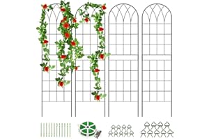 Barbella 4 Pack Garden Trellis for Climbing Plants 60" x 16" Iron Plant Trellis for Potted Plant Support Tall Wall Metal Trellis for Climbing Vegetable Flower Rose Vine Cucumber