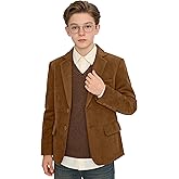 Boys Suede Blazer Retro Coat for Boy Kids Casual Suit Jacket Teen Sport Coat Vintage Jackets Formal Slim Fit Wear for Wedding