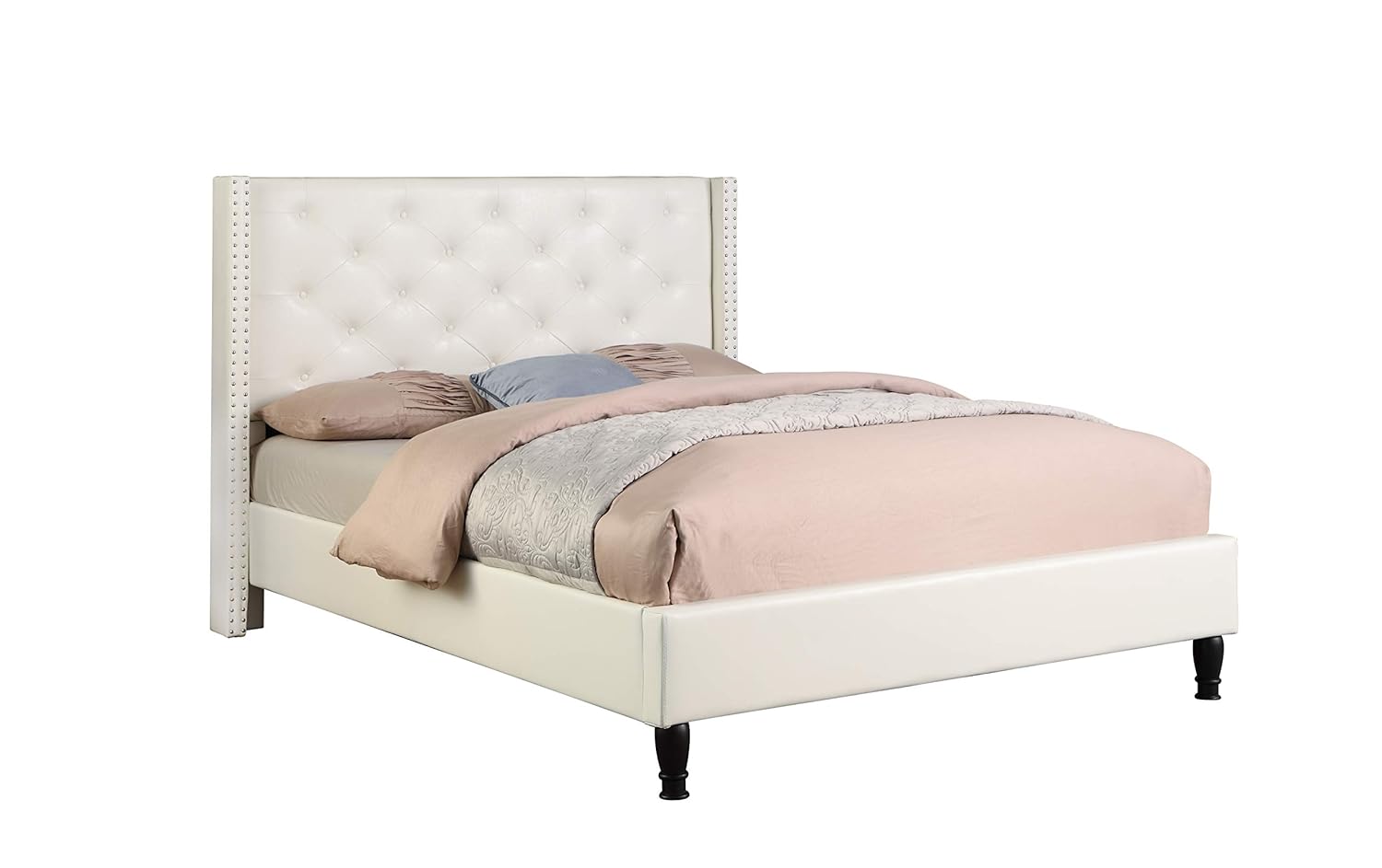 Best Queen Bed Frame With Headboard Faux Leather White