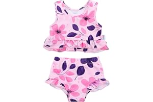 ALVABABY Baby Girl Swimsuit 2 Piece Bikini Toddler Infant Bathing Sleeveless Reusable Swimwear Beach Pool Swimming Lesson