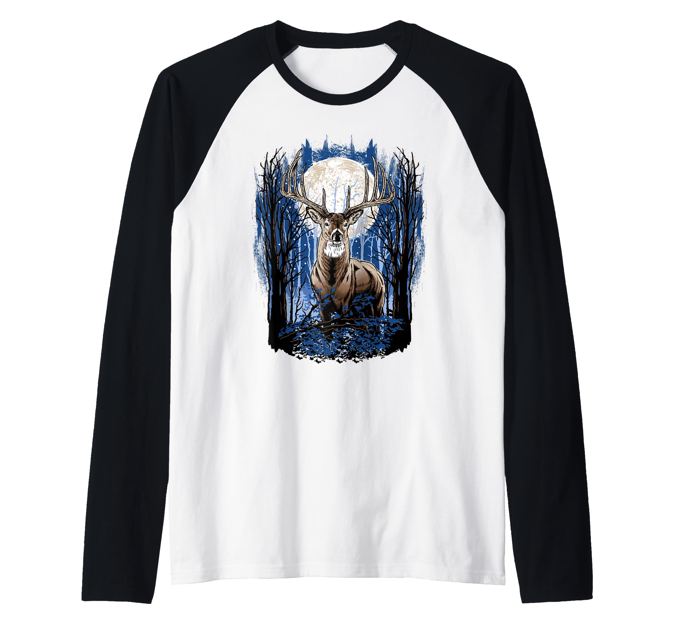 Hunters Deer Hunting Big Whitetail Buck Raglan Baseball Tee