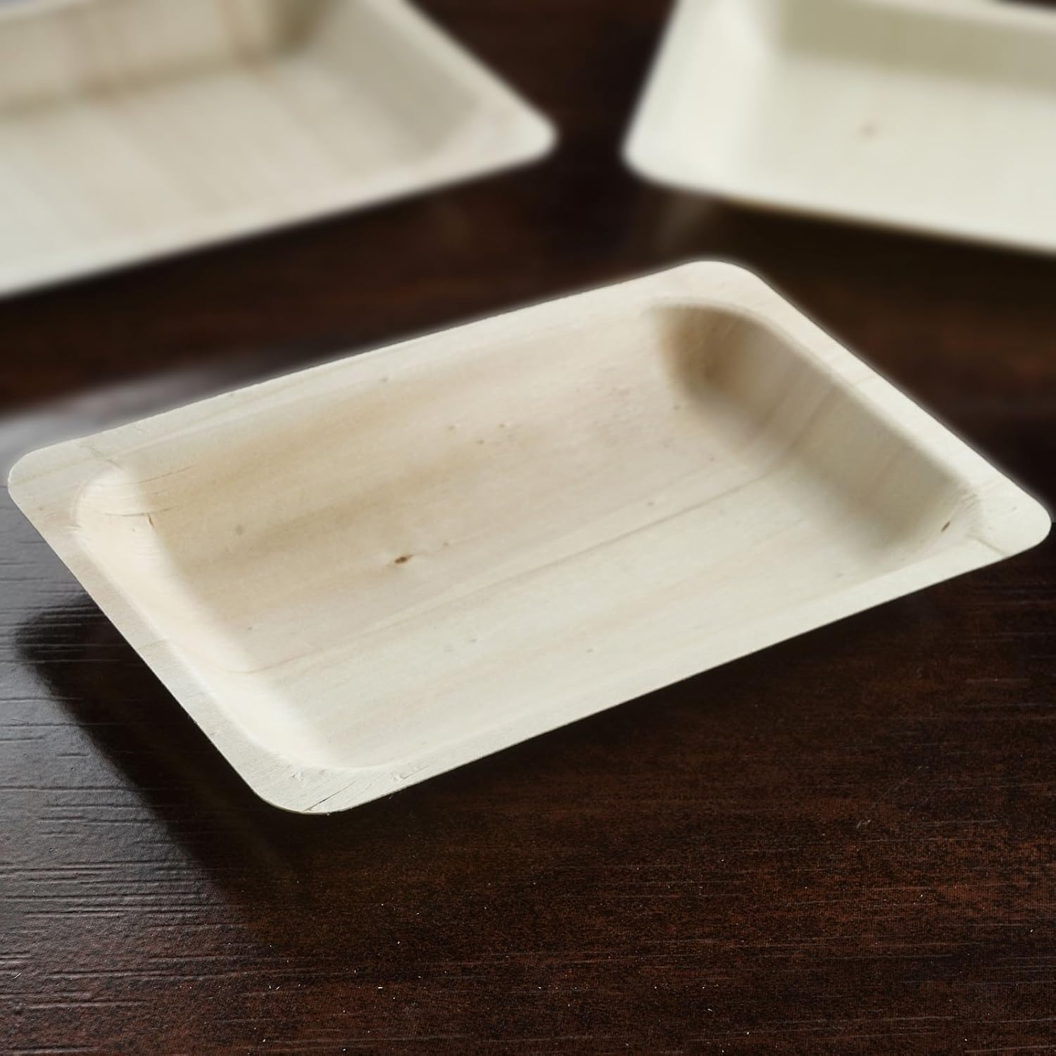 Efavormart 100 Pcs - Stylish Sustainable Birchwood 8 x 5 Plate