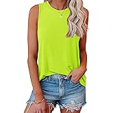 Smile Fish Women Crewneck Flowy Loose Fit Tank Top Sleeveless Summer Tops Shirts