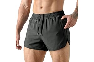 Jupmov Men's Running Shorts 3 Inch Gym Athletic Shorts with Zipper Pocket Lightweight Breathable Workout Exercise