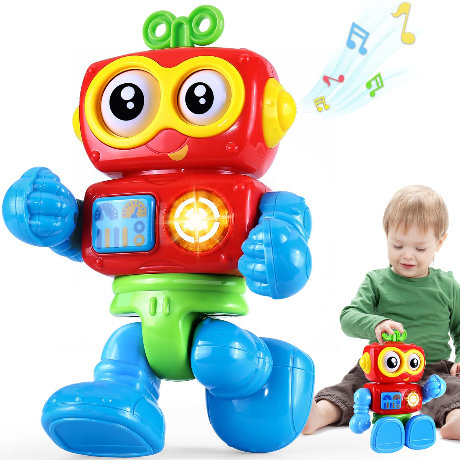 Photo 1 of Wanonoo Toddler Robot Toys for 1 Year Old Boy 1st Birthday Gift Easter Basket Stuffers Baby Boy Toys One Year Old 1yr 12-18 Month Musical Light Up Learning Educational Interactive Airplane Travel