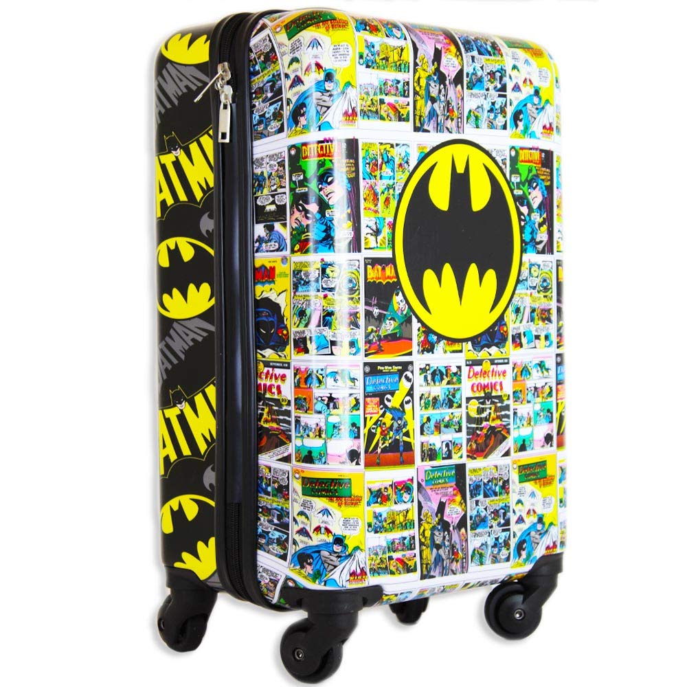 Fast Forward luggage 20 inch Batman Luggage for Boys, Hard-Sided Tween Spinner Suitcase for Toddlers, Kids Carry-On Travel Trolley, Kids Carry-On Luggage with Wheels