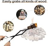 AGM Fire Hook 81cm & Fireplace Pliers 64cm Wrought Iron Wood Fire Tool Set view 2