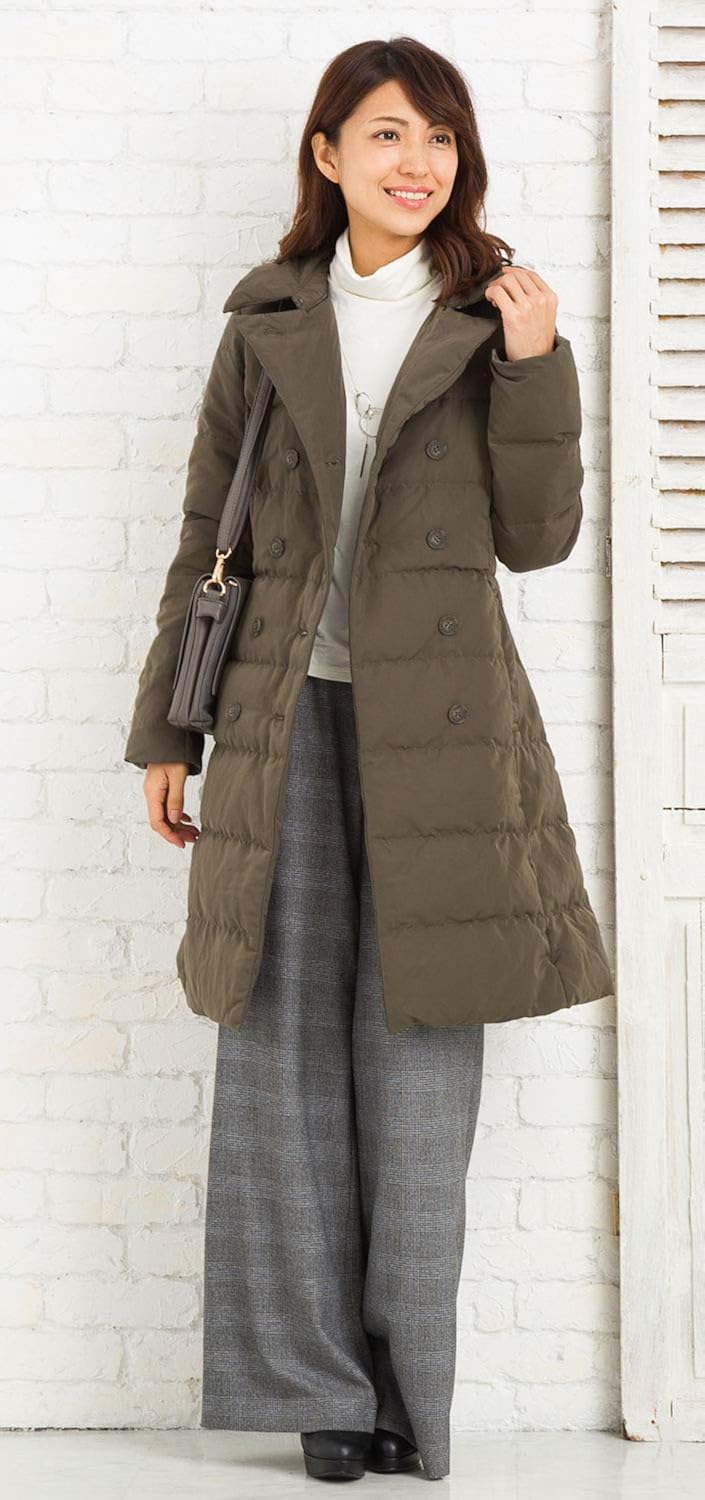 Amazon スタイリッシュ トレンチ風ダウンコートmct 62 9号 コート ジャケット 通販