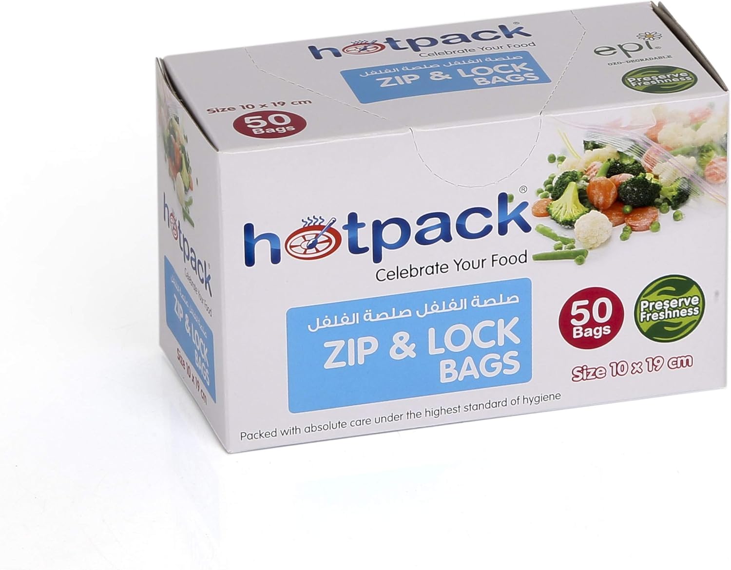 Hotpack Disposable Plastic Zipper Lock Bag (50pieces), White, 10x19cm, ZLB1019 Amazon.ae