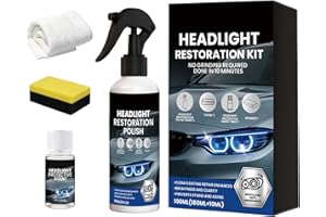 Car Light Cleaner,Yellow Restoration Cleaner,with Sponge and Towel Headlight Restoration Kit | for Truck SUV RV Trailer Tract
