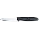 Victorinox Swiss Army 3-1/4-Inch Fibrox Straight Edge Paring Knife, Black
