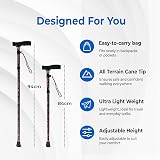 Life Folding Walking Stick for Women & Men – Lightweight Aluminium Cane 84-94cm view 3