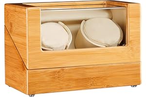 JQUEEN Watch Winder Box for Automatic Watches, 100% Bamboo Wood