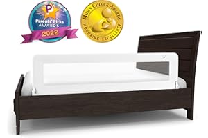 ComfyBumpy 1-Pack Bed Rail for Toddlers 55.5" L x 19.5" H | Toddler Bed Rails for Twin, Full, Queen & King Mattress Size | Swing Down Rail Guard | Mattress Side Rail for Kids | White