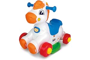 Winfun Giddy-up Horsey 2-in-1 Rocking & Ride-On Toy – Interactive Motion Sensor with Sounds, Lights & Music, Easy-Grip Handles, Toddler Developmental Toy for Ages 12–36 Months, 44 lb Capacity