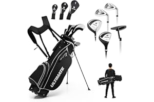 ULTIMATE Men's Complete Golf Club Set – Right-Handed, 9/11-Piece Full Set Including 460cc #1 Driver, #3 Fairway Wood, Hybrid, #6, #7, #8, #9, #P Irons, and a Precision Putter