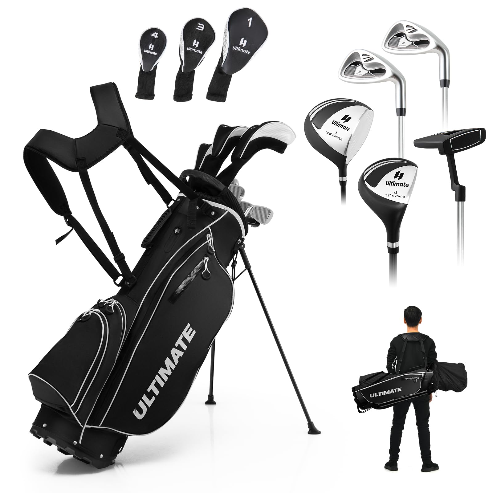 ULTIMATE Men's Complete Golf Club Set – Right-Handed, 9/11-Piece