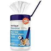 Vetnique Glandex Dog Wipes for Pets Cleansing & Deodorizing Anal Gland Hygienic Dog & Cat Wipes with Vitamin E, Skin Conditioners and Aloe (75ct)
