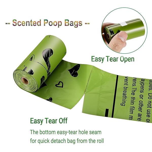 YINGDELAI DOG POOP BAG, 540 COUNTS BIODEGRADABLE DOG WASTE BAGS WITH 1 DISPENSER, ECO-FRIENDLY LEAK-PROOF PET POOP BAGS FOR DOGGY | SCENTED