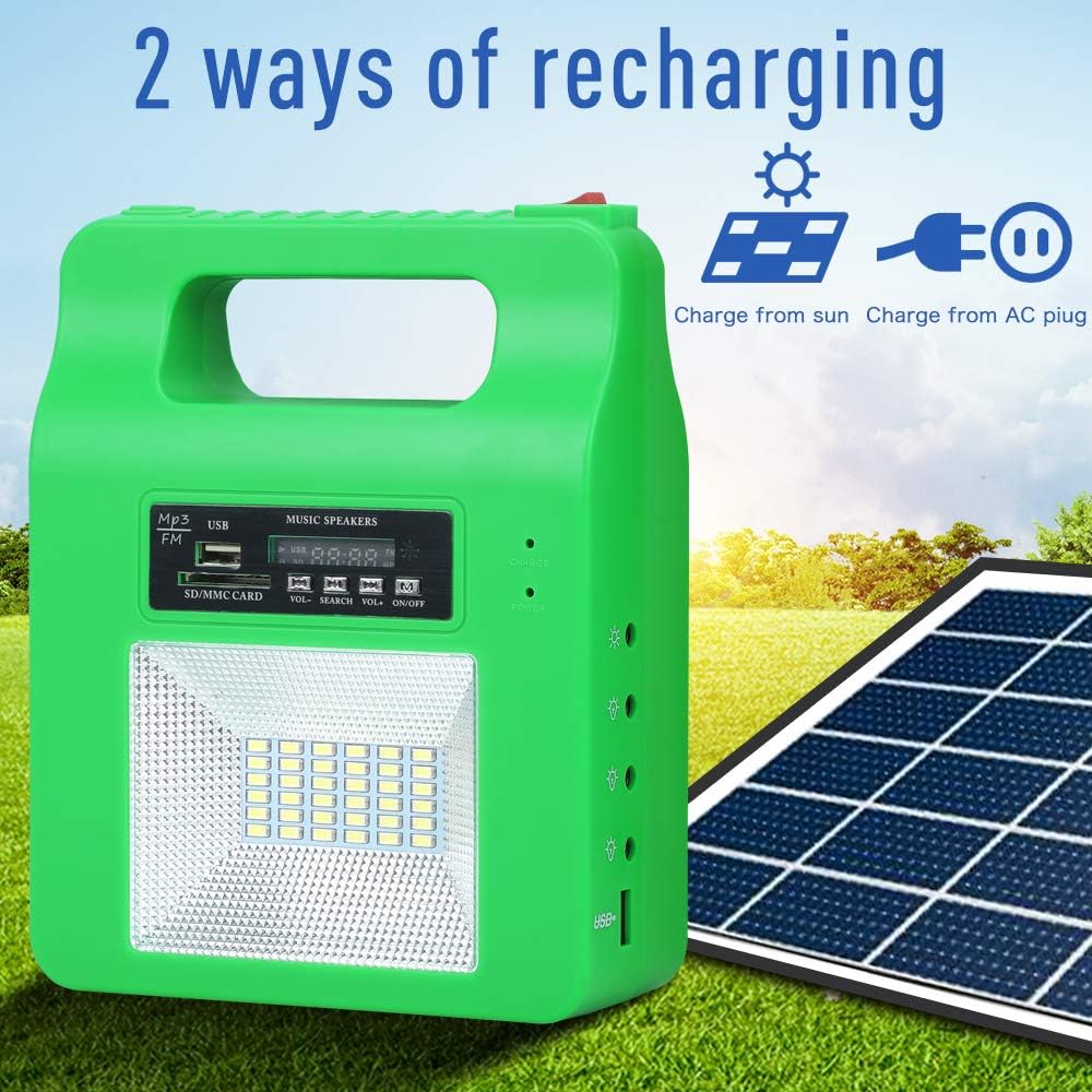 Portable Solar Generator Lighting Kit - 12000mAh Solar Powered Electric Generator System with Solar Panels 3 LED Lamps for Outdoor Camping Home Emergency Backup Power Supply Hurricane : Home Improvement