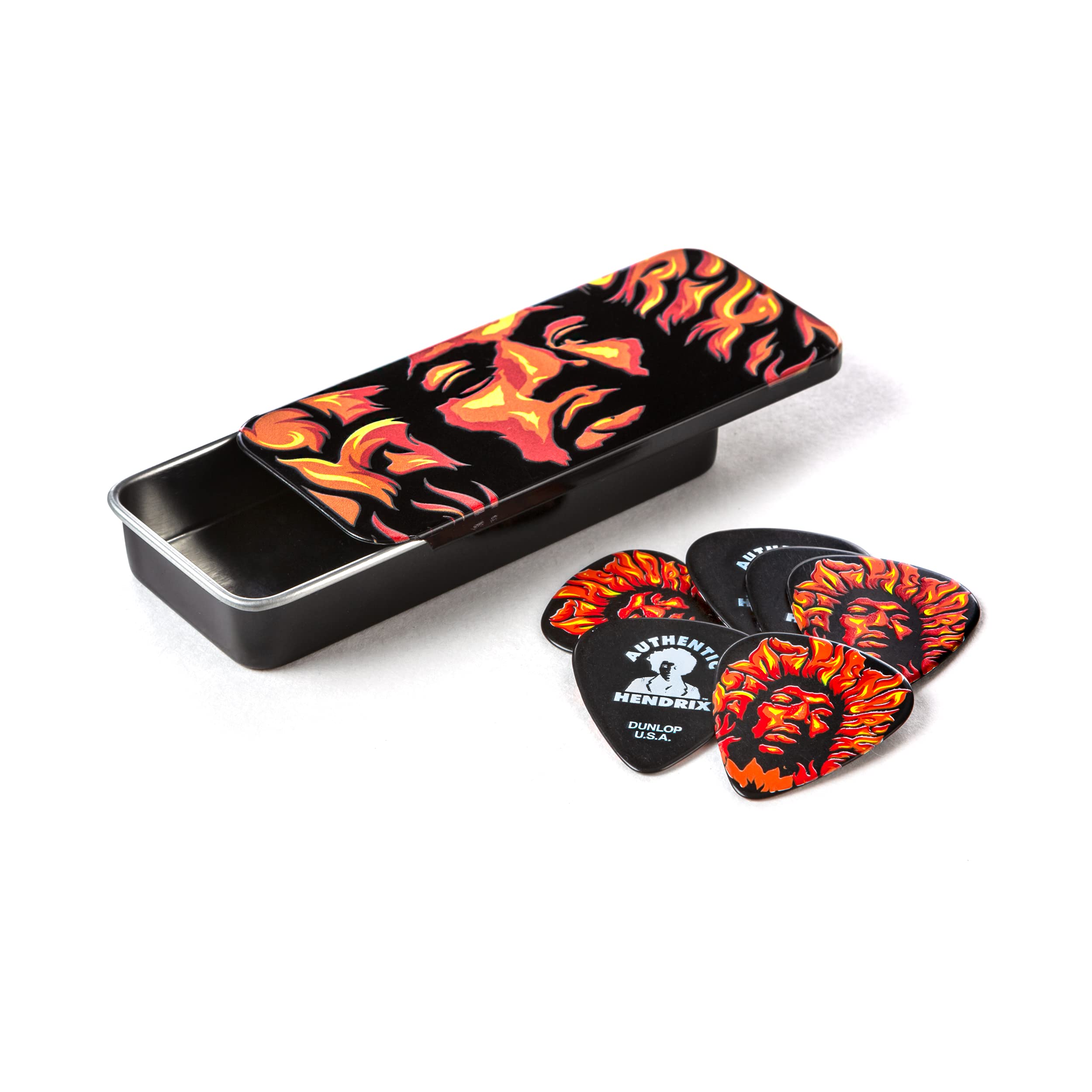 Dunlop Picks JHPT14H Jimi Hendrix Voodoo Fire Heavy - Pick Tin 6 Picks