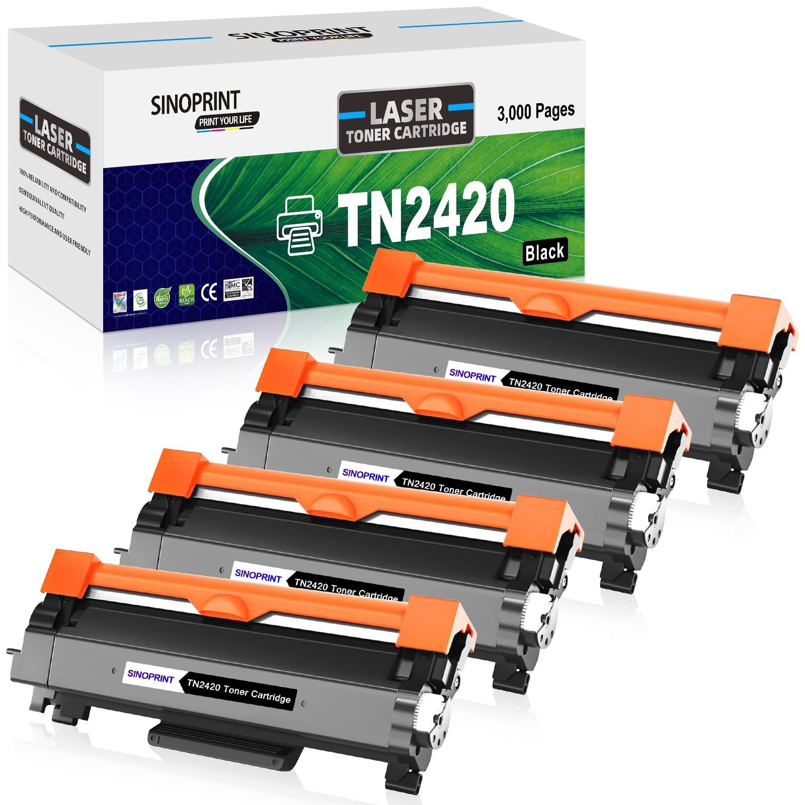SINOPRINT TN2420 TN2410 Toner Cartridge Replacement for Brother TN2420 for Brother MFC-L2710DN Toner MFC-L2710DW HL-L2350DW DCP-L2530DW HL-L2310D HL-L2370DN MFC-L2730DW MFC-L2750DW DCP-L2510D