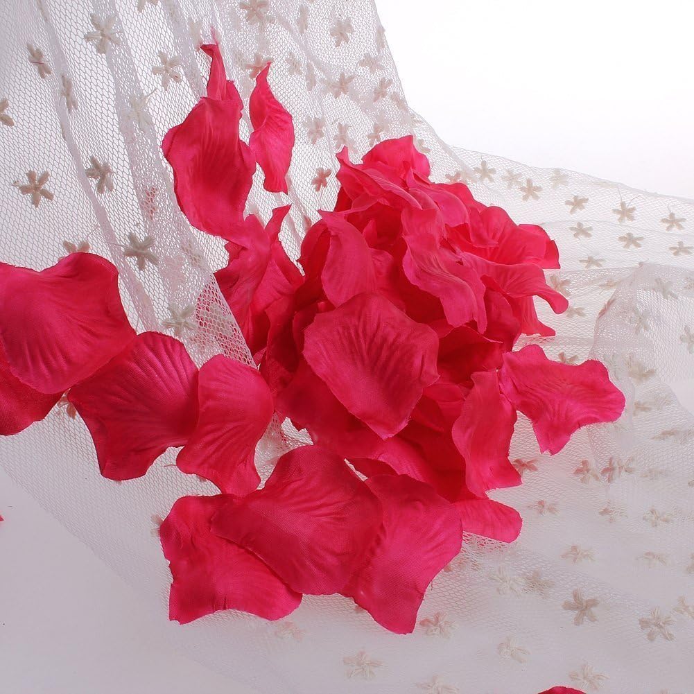 Doutop Rose Petals Red Artificial Silk Flower Rose Petals / Leaves for Wedding / Party / Valentine's Day / Marriage / Proposal / Table Confetti - Image 4