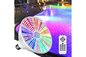 Litezone 2025 LED Pool Lights Bulb: Remote Control 45W 120V RGBW Pool Light for Inground Pools with 15 Light Modes - 7000K Pool Lighting - E26 Replacement for Pentair and Hayward Pool Light Fixture