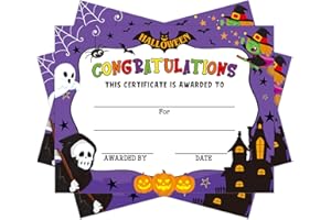 GIANTRUMP 24 Pcs Halloween Costume Award Certificates Trick or Treat Costume Award Spooktacular Decoration Costume Winner Halloween Award Certificates for Kids Halloween Costume Contest Prizes