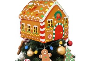 EYOURLIFE Gingerbread House Christmas Tree Topper, Plush Stuffed Velvet House Tree Top with Snowflake Accent Xmas Party Decoration for Home Kitchen, Gingerbread Theme Gift for Baking Lovers Holiday Decor