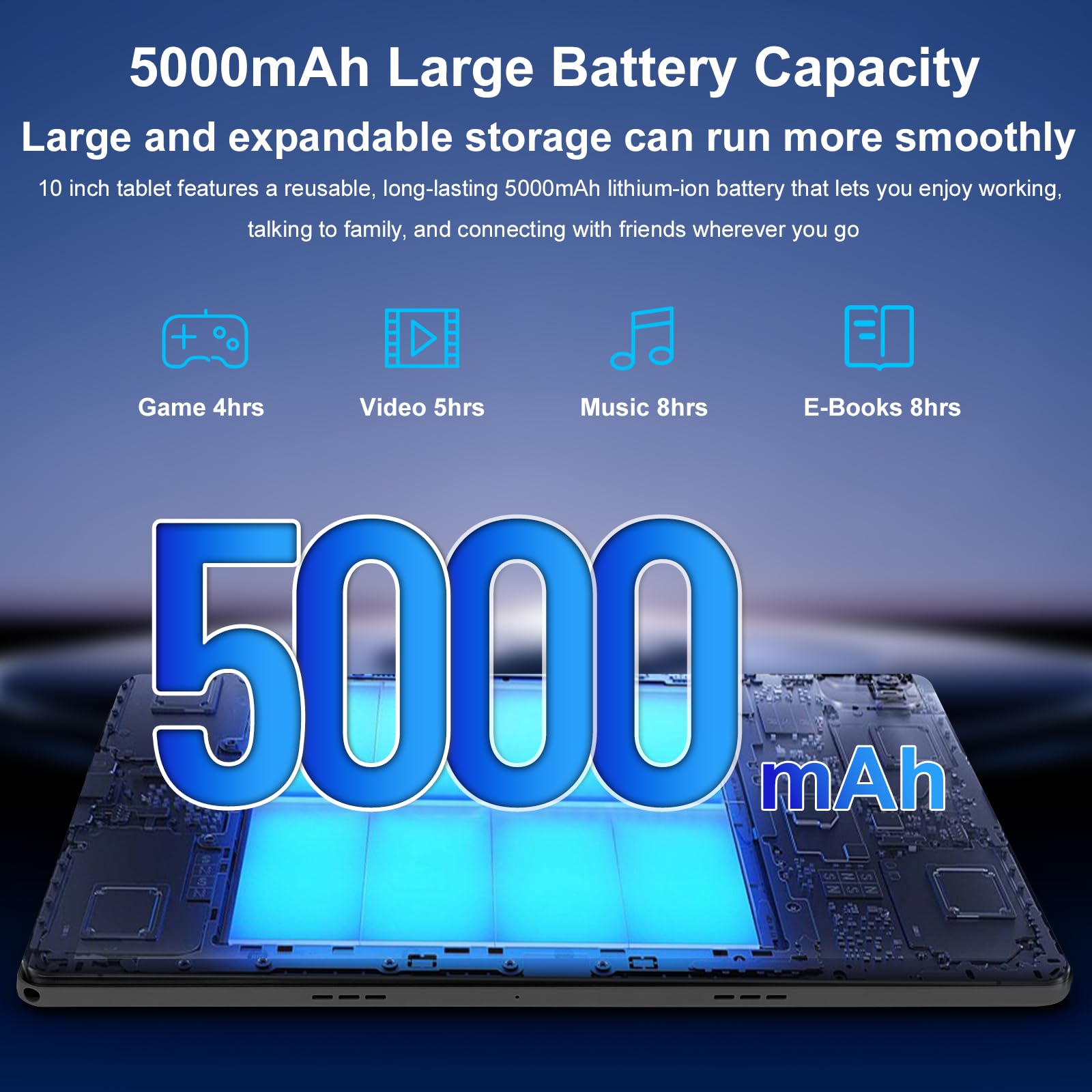 Whitedeer 10 inch Tablet Android 14, 14GB+128GB/2TB Expanded, Octa-Core Tablets, 800 * 1280 HD?WiFi 6?BT 5.0?5000mAh?5MP+8MP, Widevine L1, Tab with Keyboard?Mouse?Stylus?Tablet Case? Headphone(Black)