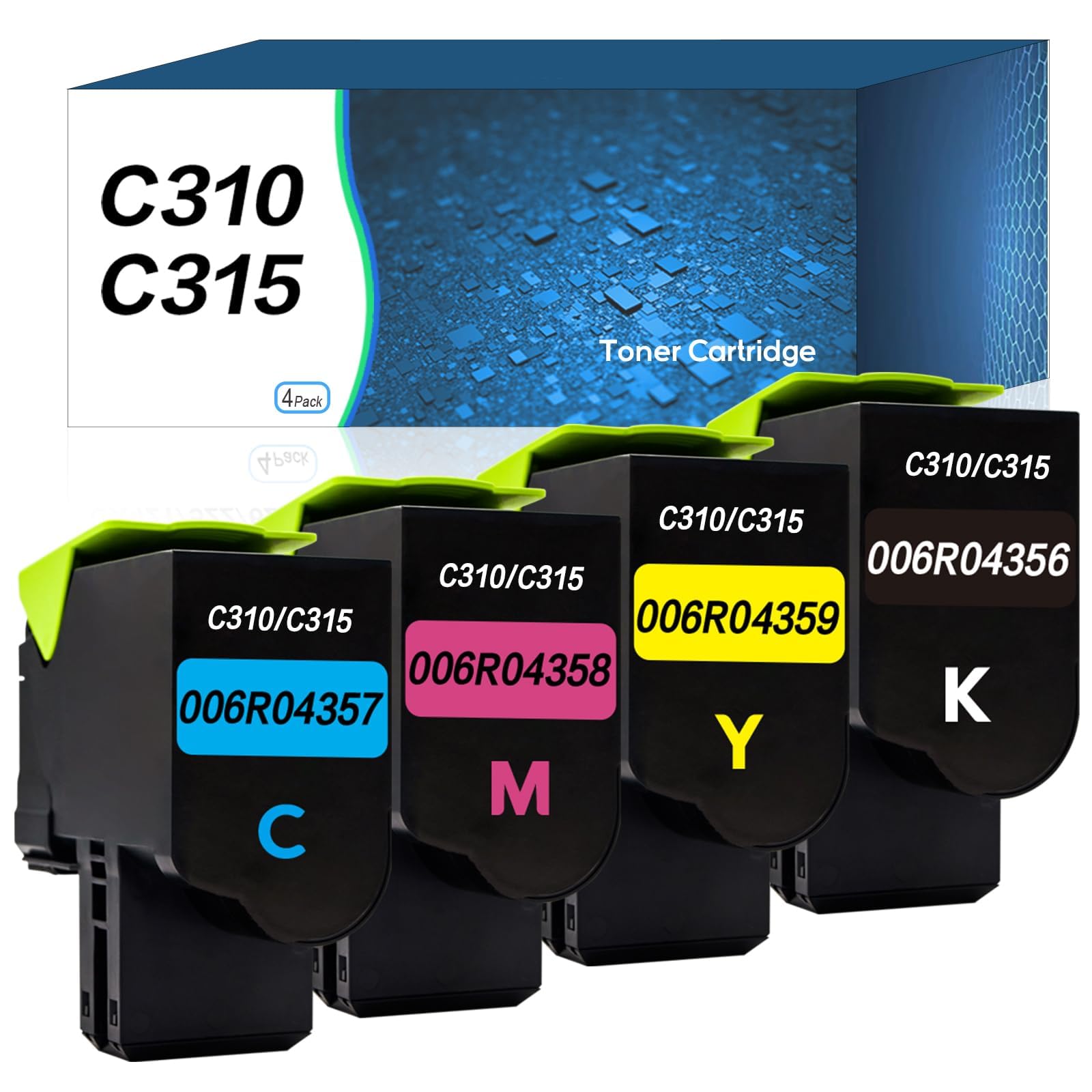 C310/C315 High Capacity Toner Cartridge Replacement for Xerox C310 C315 toner for Xerox C310 C315 C310DNI C315DNI C310DNIM Printer,Including 006R04356, 006R04357, 006R04358, and 006R04359.(4 Pack)