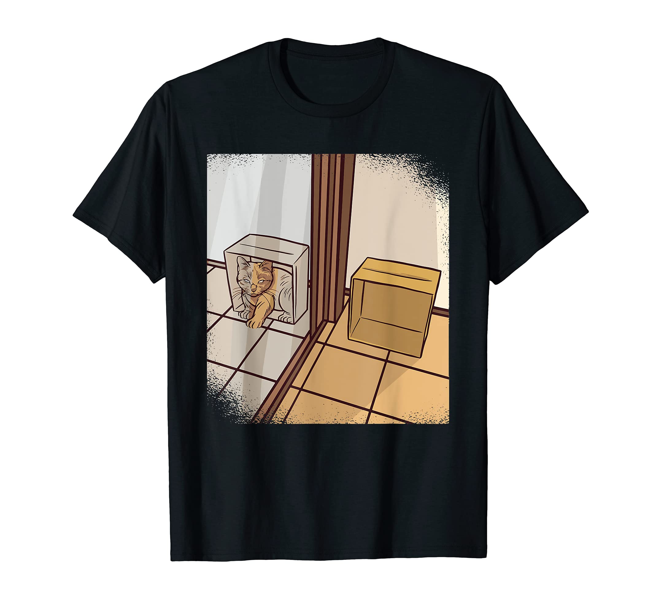 Cat In Mirror Box Pet Ghost Scary T-Shirt
