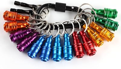 Katerk Portable 16pc Bit Holder Keychain 1/4 in Hex Shank Quick-Change