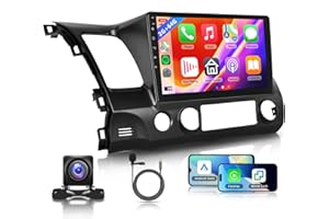 PODOFO 2G+64G Car Stereo Radio for Honda Civic 2006-2011 with Wireless CarPlay Android Auto, 10.1 Inch Android 13 Touch Screen Head Unit, HiFi Audio GPS Navigation WiFi Bluetooth SWC HD Backup Camera