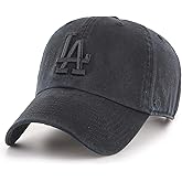 47 Brand MLB Black Black Primary Logo Clean Up Adjustable Baseball Cap Hat, Adult One Size Fits All
