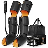 QUINEAR Leg Massager with Compression, 3-in-1 Foot Calf & Thigh Massager and Compression Therapy with Timer, Leg Massage Boots for Athletes