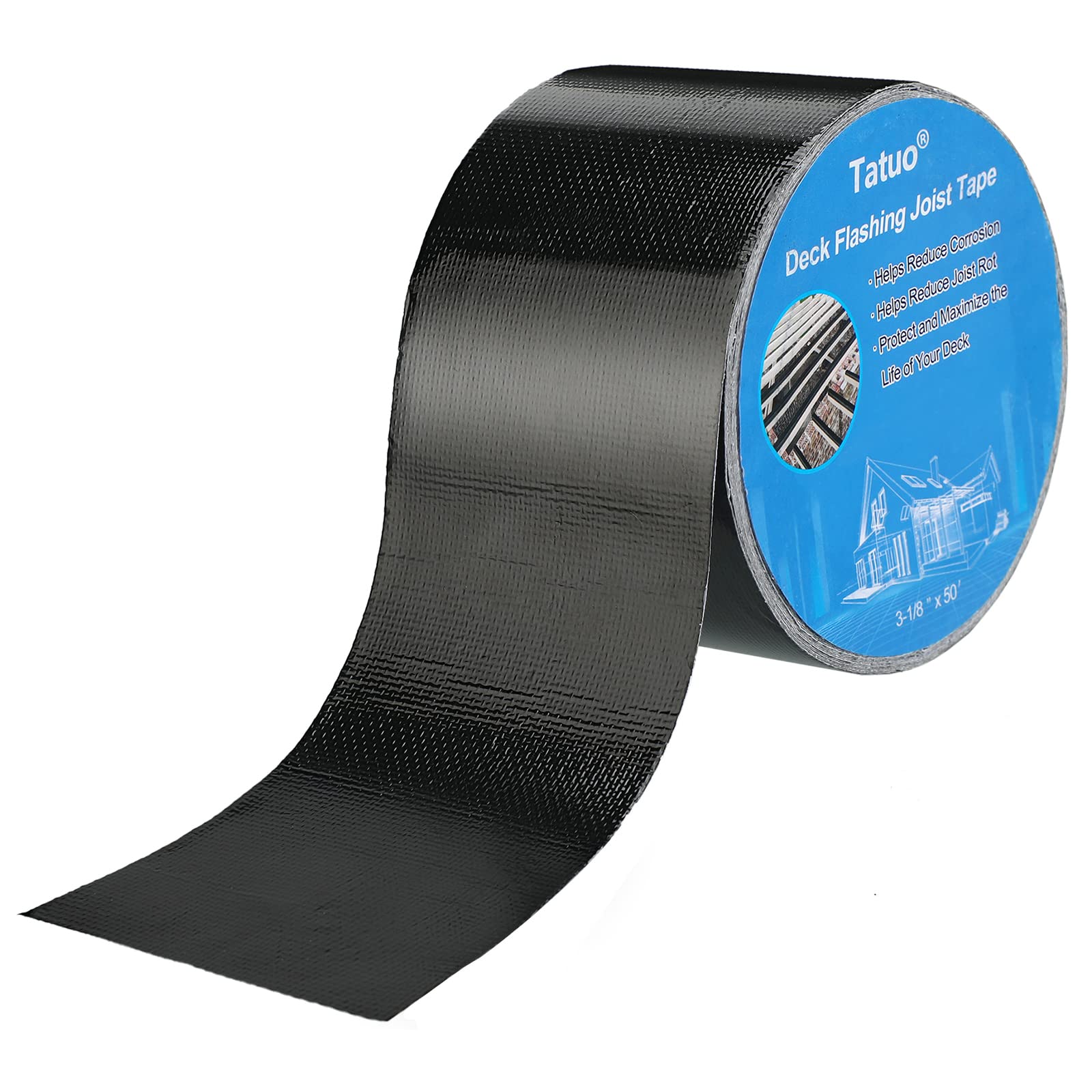 Photo 1 of Deck Joist Tape for Decking Flashing Tape Butyl Tape Deck Joist Tape (3-1/8 Inch x 50 Ft, 8 Rolls)