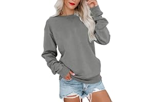 Bingerlily Womens Casual Long Sleeve Sweatshirt Crew Neck Cute Pullover Relaxed Fit Tops