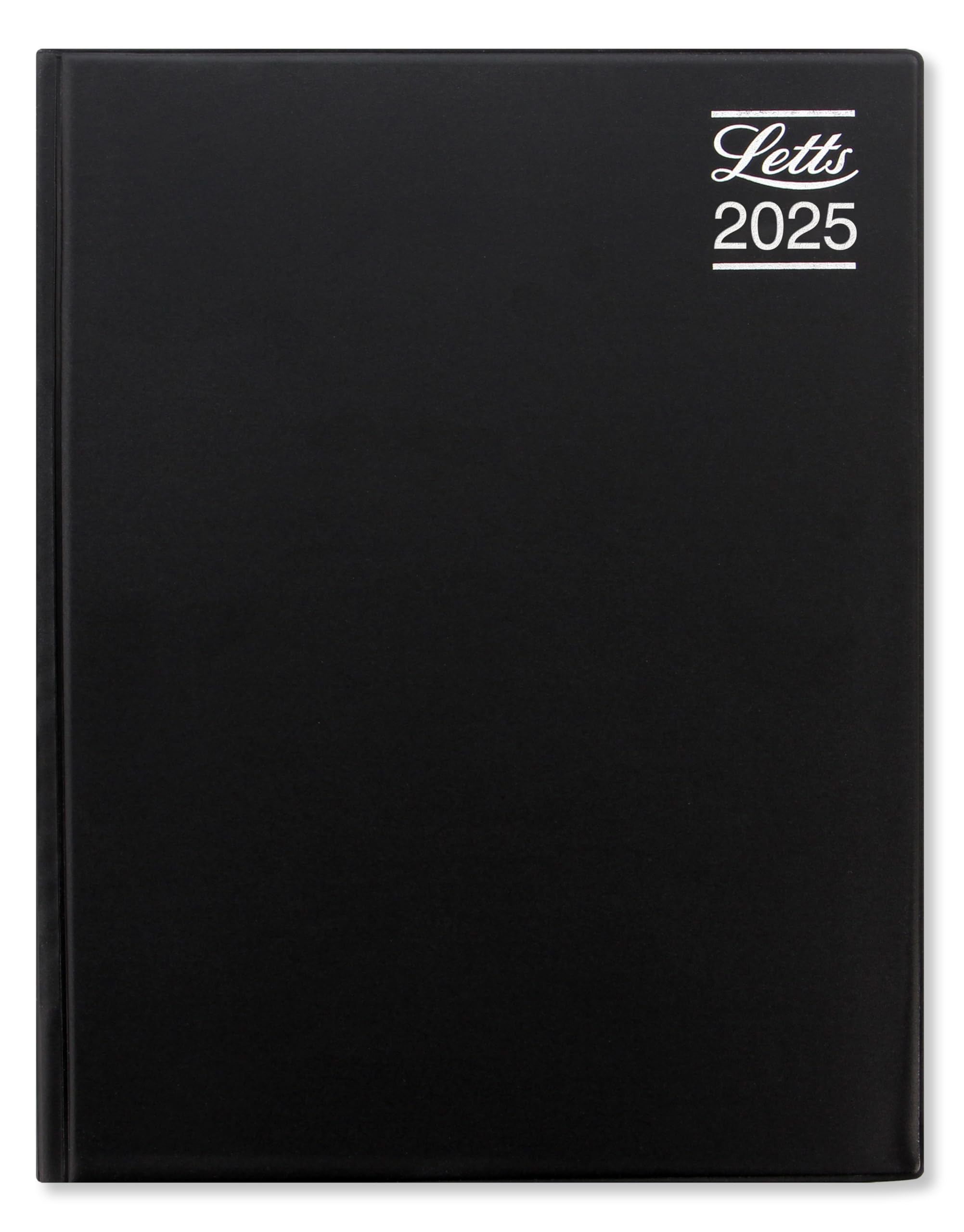 Letts of London Rhino A4 day to a page with appointments 2025 diary - black