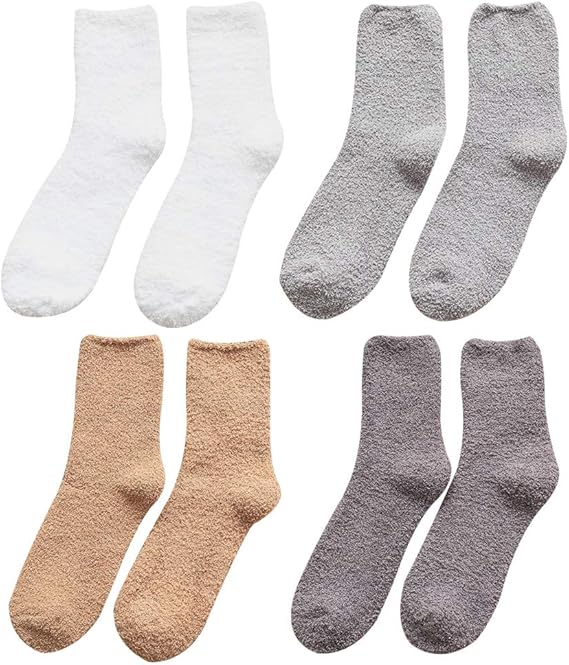 Amazon ケヤカ Keyaka ソックス 靴下 メンズ 厚手 暖かい 4足組 睡眠用 室内履き 保温 就寝ソックス 冬 防寒 床ソックス 部屋用 足元暖かい 吸汗通気 抗菌防臭 サンゴフリース おしゃれ 冷え性対策 自宅 室内 スポーツソックス 通販